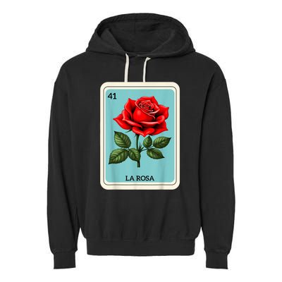 La Rosa Mexican Lottery Card Game Garment-Dyed Fleece Hoodie