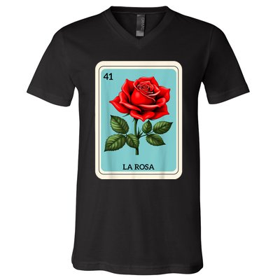 La Rosa Mexican Lottery Card Game V-Neck T-Shirt