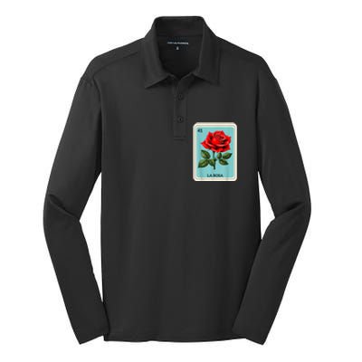 La Rosa Mexican Lottery Card Game Silk Touch Performance Long Sleeve Polo