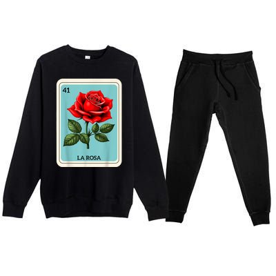 La Rosa Mexican Lottery Card Game Premium Crewneck Sweatsuit Set