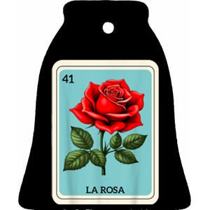 La Rosa Mexican Lottery Card Game Ceramic Bell Ornament