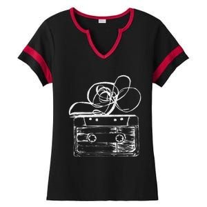 Love Retro Mixtape 80S Blank Cassette Tape Ladies Halftime Notch Neck Tee