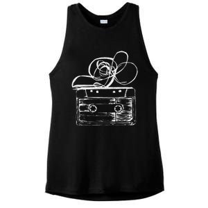 Love Retro Mixtape 80S Blank Cassette Tape Ladies PosiCharge Tri-Blend Wicking Tank