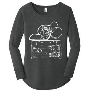 Love Retro Mixtape 80S Blank Cassette Tape Women's Perfect Tri Tunic Long Sleeve Shirt