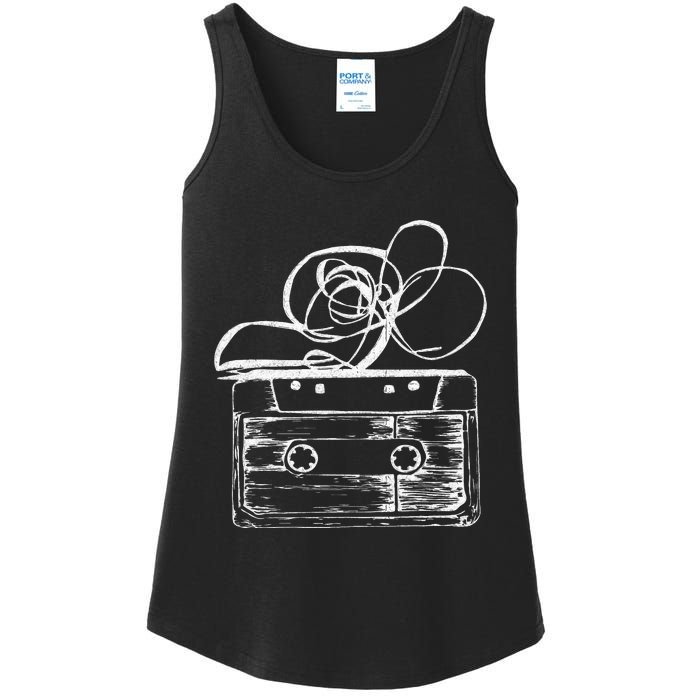 Love Retro Mixtape 80S Blank Cassette Tape Ladies Essential Tank