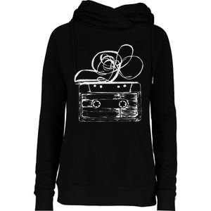 Love Retro Mixtape 80S Blank Cassette Tape Womens Funnel Neck Pullover Hood