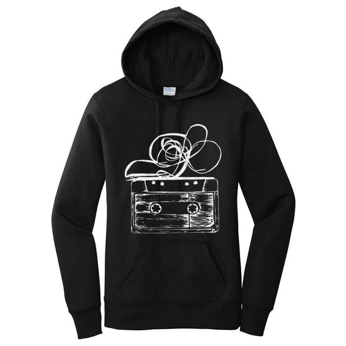 Love Retro Mixtape 80S Blank Cassette Tape Women's Pullover Hoodie