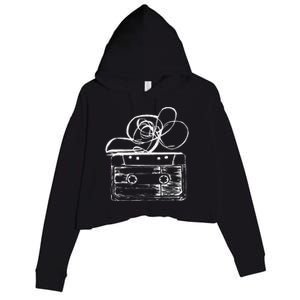 Love Retro Mixtape 80S Blank Cassette Tape Crop Fleece Hoodie