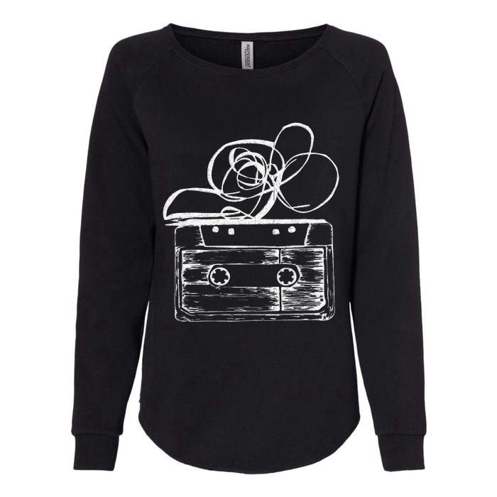 Love Retro Mixtape 80S Blank Cassette Tape Womens California Wash Sweatshirt