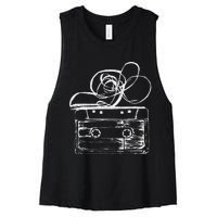 Love Retro Mixtape 80S Blank Cassette Tape Women's Racerback Cropped Tank