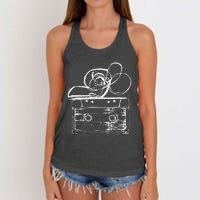 Love Retro Mixtape 80S Blank Cassette Tape Women's Knotted Racerback Tank