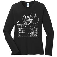 Love Retro Mixtape 80S Blank Cassette Tape Ladies Long Sleeve Shirt