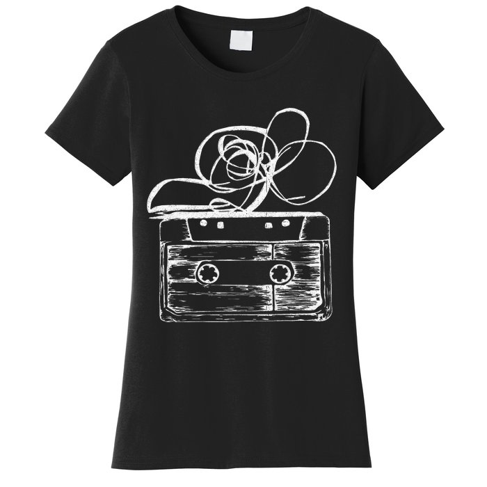 Love Retro Mixtape 80S Blank Cassette Tape Women's T-Shirt