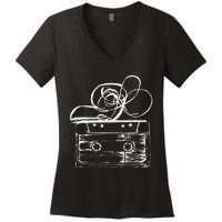 Love Retro Mixtape 80S Blank Cassette Tape Women's V-Neck T-Shirt