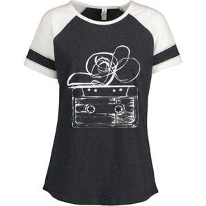 Love Retro Mixtape 80S Blank Cassette Tape Enza Ladies Jersey Colorblock Tee