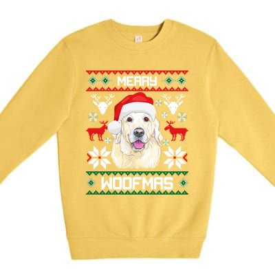 Labrador Retriever Merry Woofmas Gift Christmas Dog Xmas Lab Cool Gift Premium Crewneck Sweatshirt