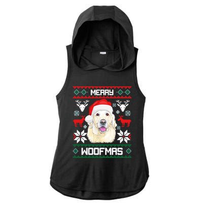 Labrador Retriever Merry Woofmas Gift Christmas Dog Xmas Lab Cool Gift Ladies PosiCharge Tri-Blend Wicking Draft Hoodie Tank