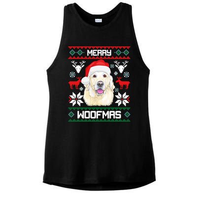 Labrador Retriever Merry Woofmas Gift Christmas Dog Xmas Lab Cool Gift Ladies PosiCharge Tri-Blend Wicking Tank