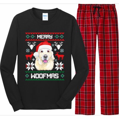 Labrador Retriever Merry Woofmas Gift Christmas Dog Xmas Lab Cool Gift Long Sleeve Pajama Set