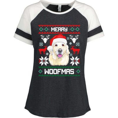 Labrador Retriever Merry Woofmas Gift Christmas Dog Xmas Lab Cool Gift Enza Ladies Jersey Colorblock Tee