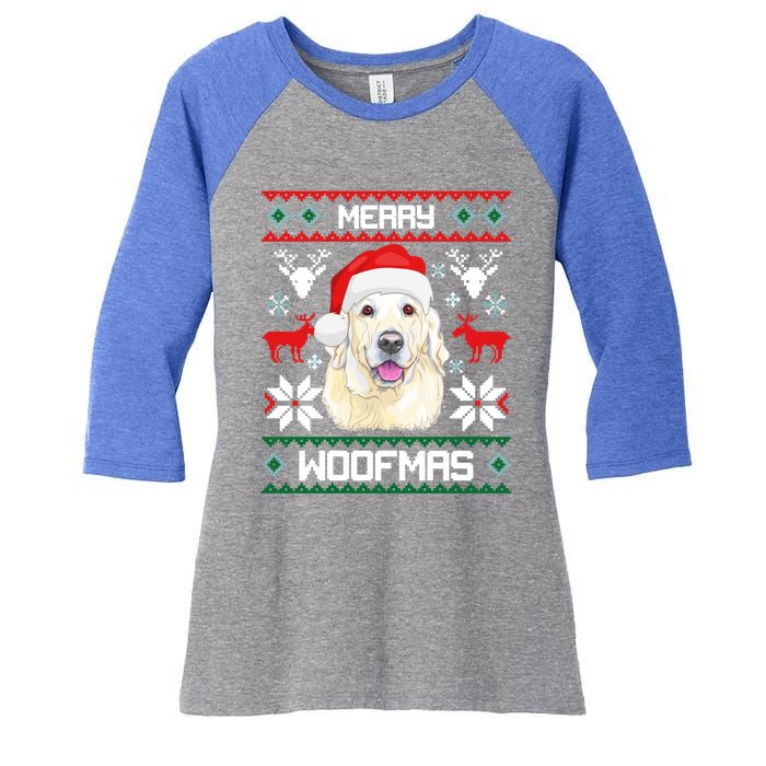 Labrador Retriever Merry Woofmas Gift Christmas Dog Xmas Lab Cool Gift Women's Tri-Blend 3/4-Sleeve Raglan Shirt