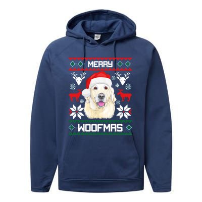 Labrador Retriever Merry Woofmas Gift Christmas Dog Xmas Lab Cool Gift Performance Fleece Hoodie