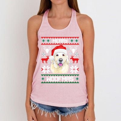 Labrador Retriever Merry Woofmas Gift Christmas Dog Xmas Lab Cool Gift Women's Knotted Racerback Tank