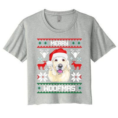 Labrador Retriever Merry Woofmas Gift Christmas Dog Xmas Lab Cool Gift Women's Crop Top Tee