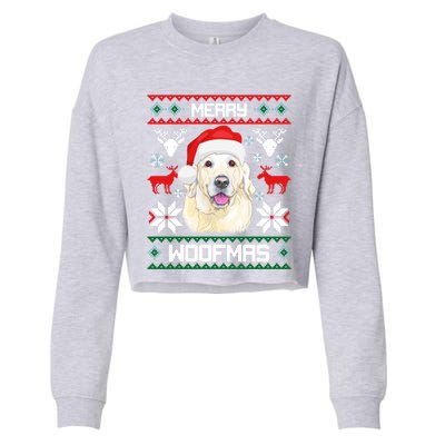 Labrador Retriever Merry Woofmas Gift Christmas Dog Xmas Lab Cool Gift Cropped Pullover Crew