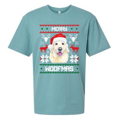 Labrador Retriever Merry Woofmas Gift Christmas Dog Xmas Lab Cool Gift Sueded Cloud Jersey T-Shirt