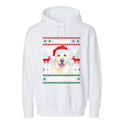 Labrador Retriever Merry Woofmas Gift Christmas Dog Xmas Lab Cool Gift Garment-Dyed Fleece Hoodie