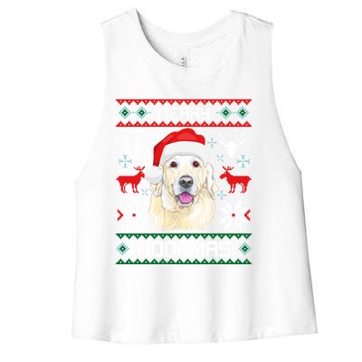 Labrador Retriever Merry Woofmas Gift Christmas Dog Xmas Lab Cool Gift Women's Racerback Cropped Tank