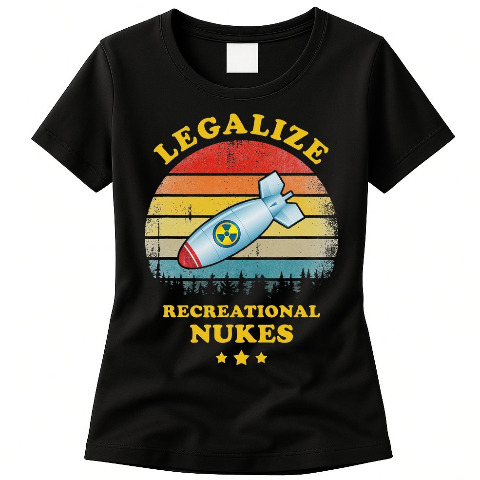 Legalize Recreational Nukes Funny Vintage Womens T-Shirt