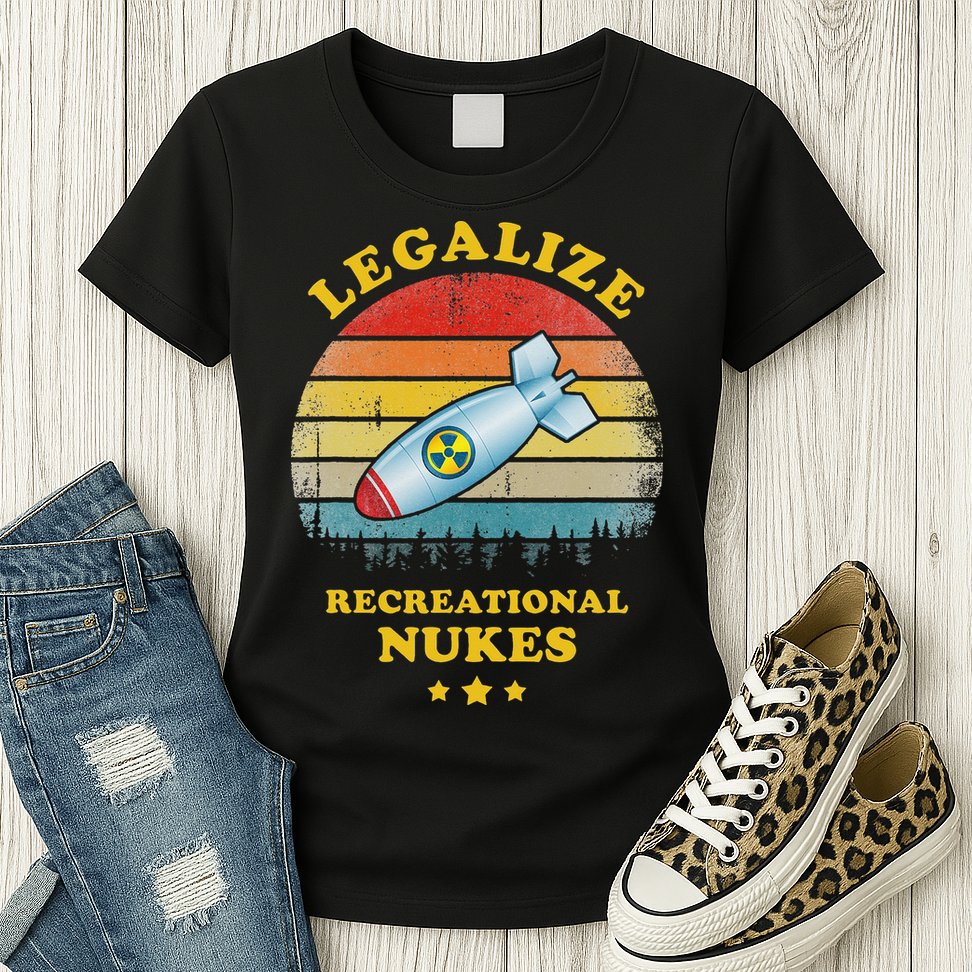 Legalize Recreational Nukes Funny Vintage Womens T-Shirt