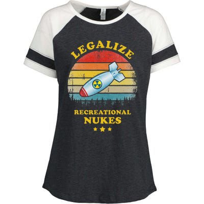 Legalize Recreational Nukes Funny Vintage Enza Ladies Jersey Colorblock Tee