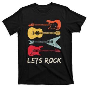 Lets Rock N Roll Guitar Retro Gift Men Women T-Shirt