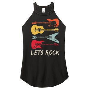 Lets Rock N Roll Guitar Retro Gift Men Women Women's Perfect Tri Rocker Tank