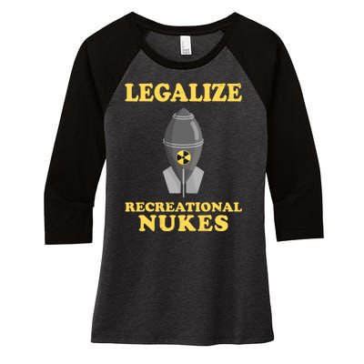 Legalize Recreational Nukes Women's Tri-Blend 3/4-Sleeve Raglan Shirt