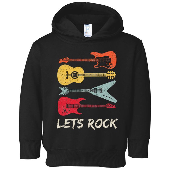 Lets Rock N Roll Guitar Retro Gift Men Women Toddler Hoodie