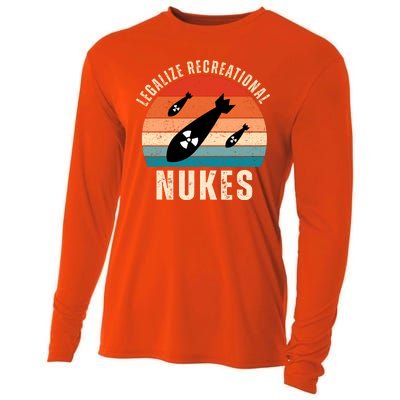 Legalize Recreational Nukes Funny Retro Cooling Performance Long Sleeve Crew