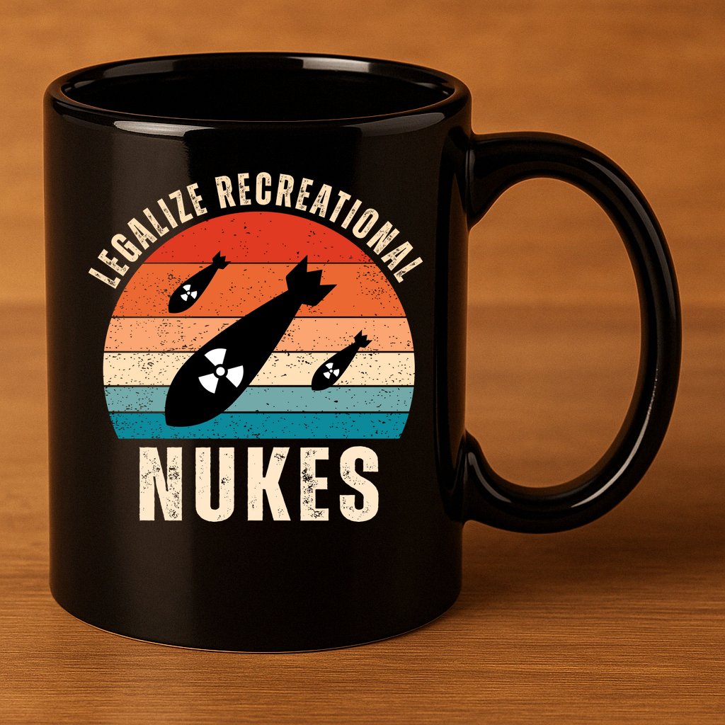 Legalize Recreational Nukes Funny Retro 11oz C Handle Ceramic Mug