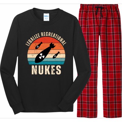 Legalize Recreational Nukes Funny Retro Long Sleeve Pajama Set