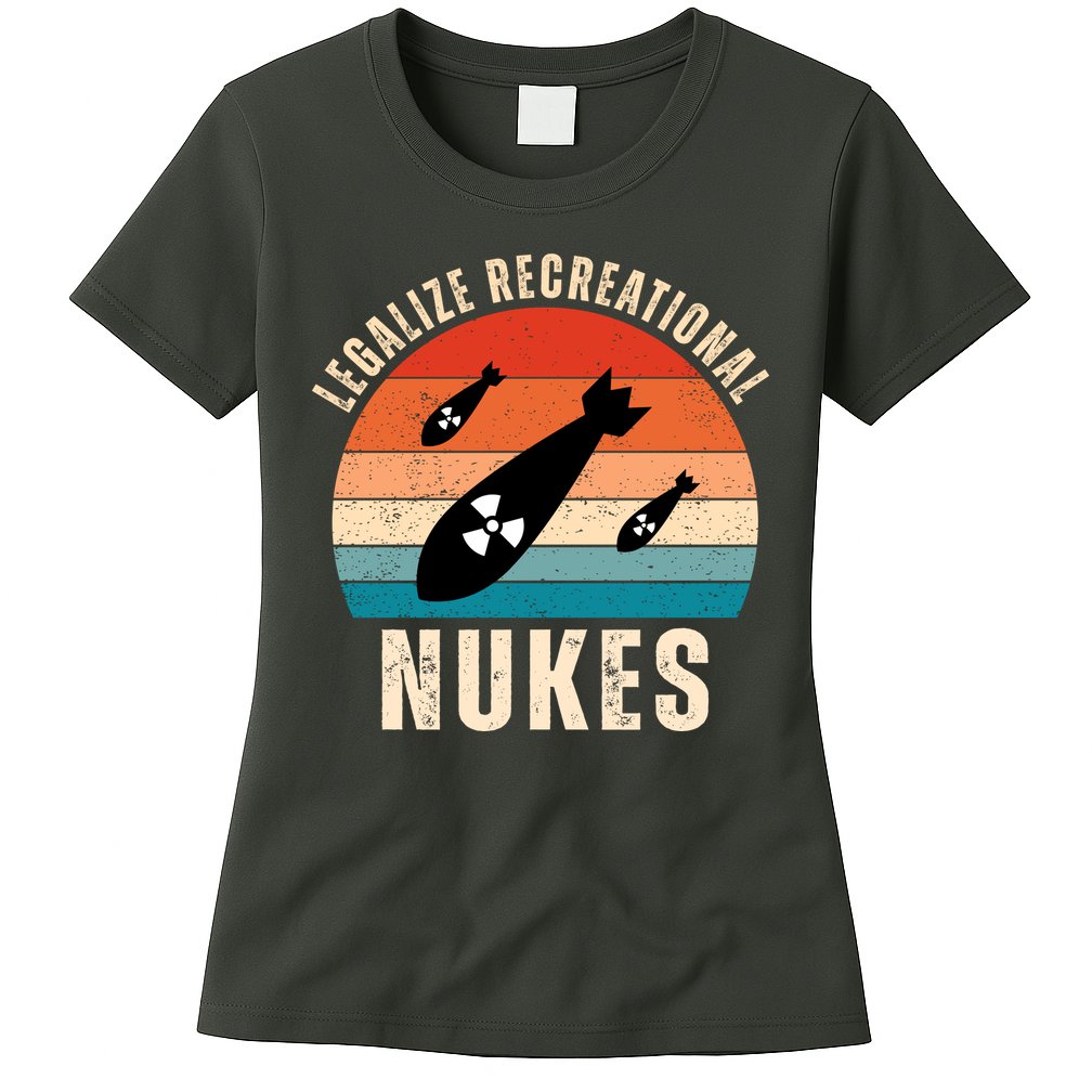 Legalize Recreational Nukes Funny Retro Womens T-Shirt