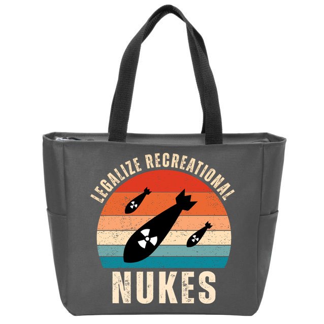 Legalize Recreational Nukes Funny Retro Zip Tote Bag