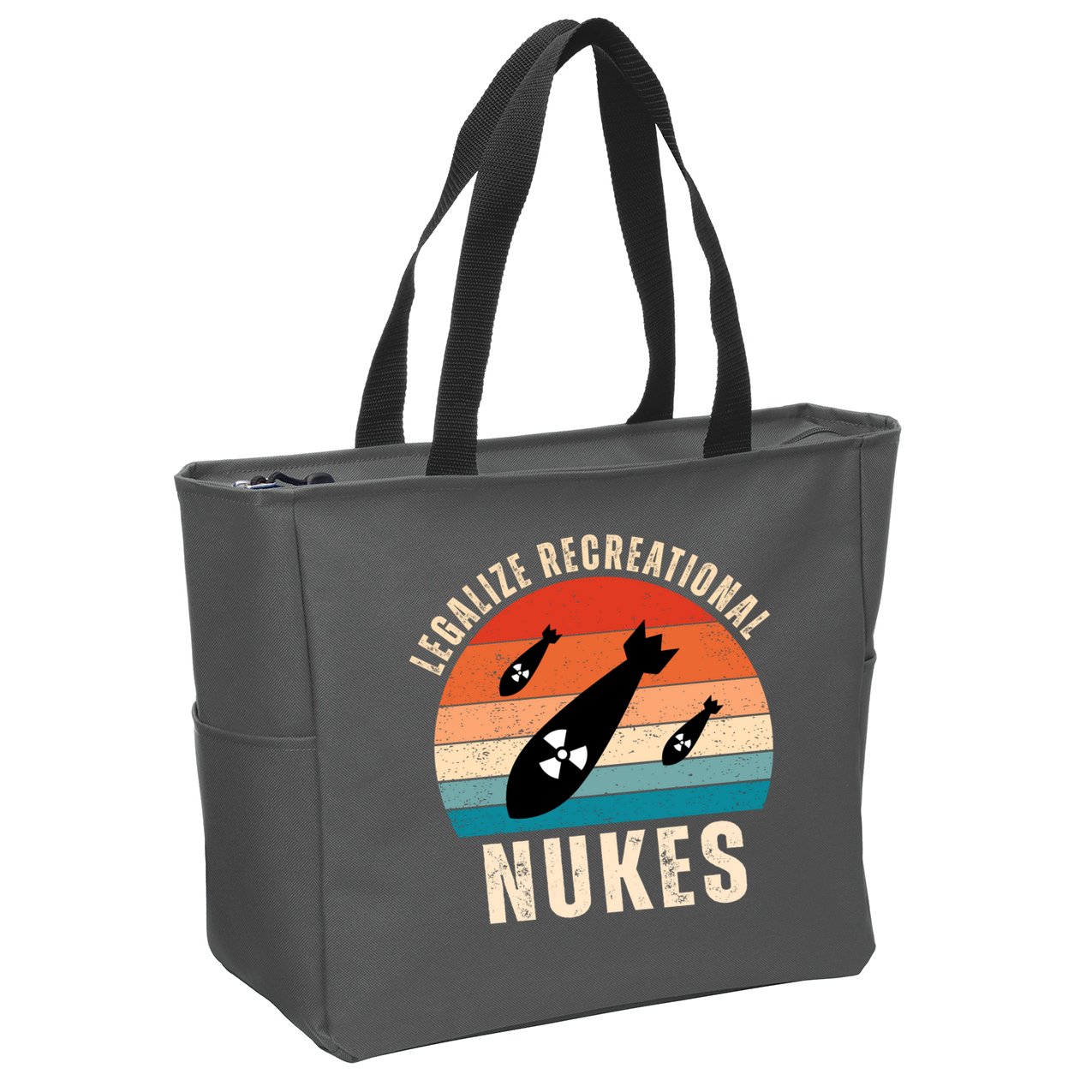 Legalize Recreational Nukes Funny Retro Zip Tote Bag