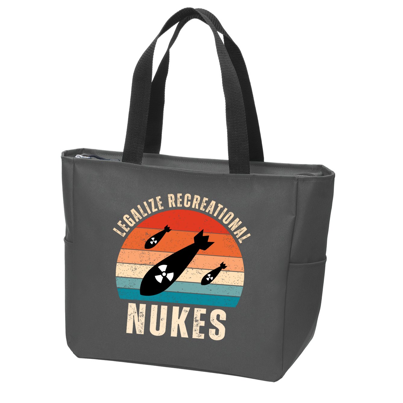 Legalize Recreational Nukes Funny Retro Zip Tote Bag