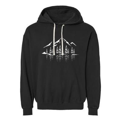 Landscape Reflection Nature Trees Forest Outdoor Mountain Garment-Dyed Fleece Hoodie