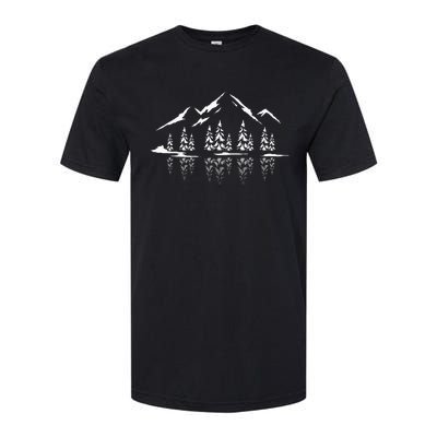 Landscape Reflection Nature Trees Forest Outdoor Mountain Softstyle CVC T-Shirt