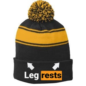 Leg Rests Naughty Dad Jokes Funny Adult Humour Father's Day Stripe Pom Pom Beanie