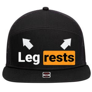 Leg Rests Naughty Dad Jokes Funny Adult Humour Father's Day 7 Panel Mesh Trucker Snapback Hat